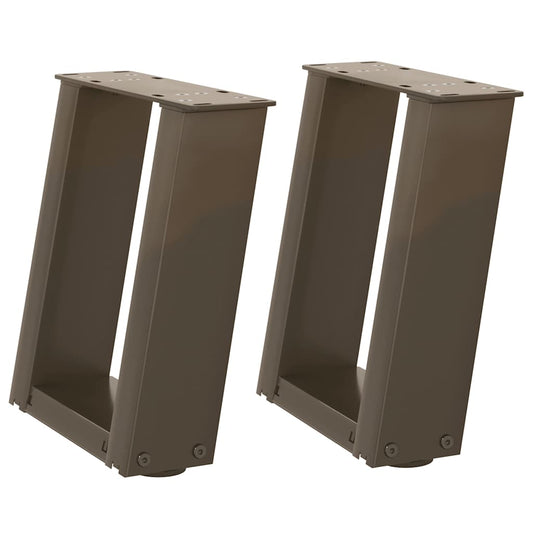 Gambe per Tavolino da Caffè a Forma di U 2 pz Acciaio Naturale 30x(30-31) cm Acciaio - homemem39