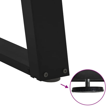 Gambe per Tavolino da Caffè a Forma di U 2 pz Nere 40x(30-31) cm Acciaio