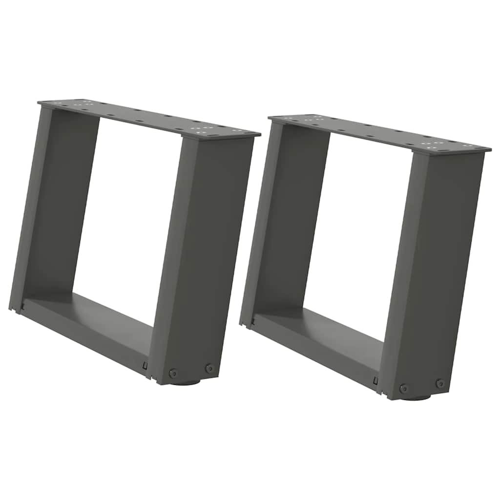 Gambe per Tavolino da Caffè forma U 2 pz Antracite 40x(30-31)cm