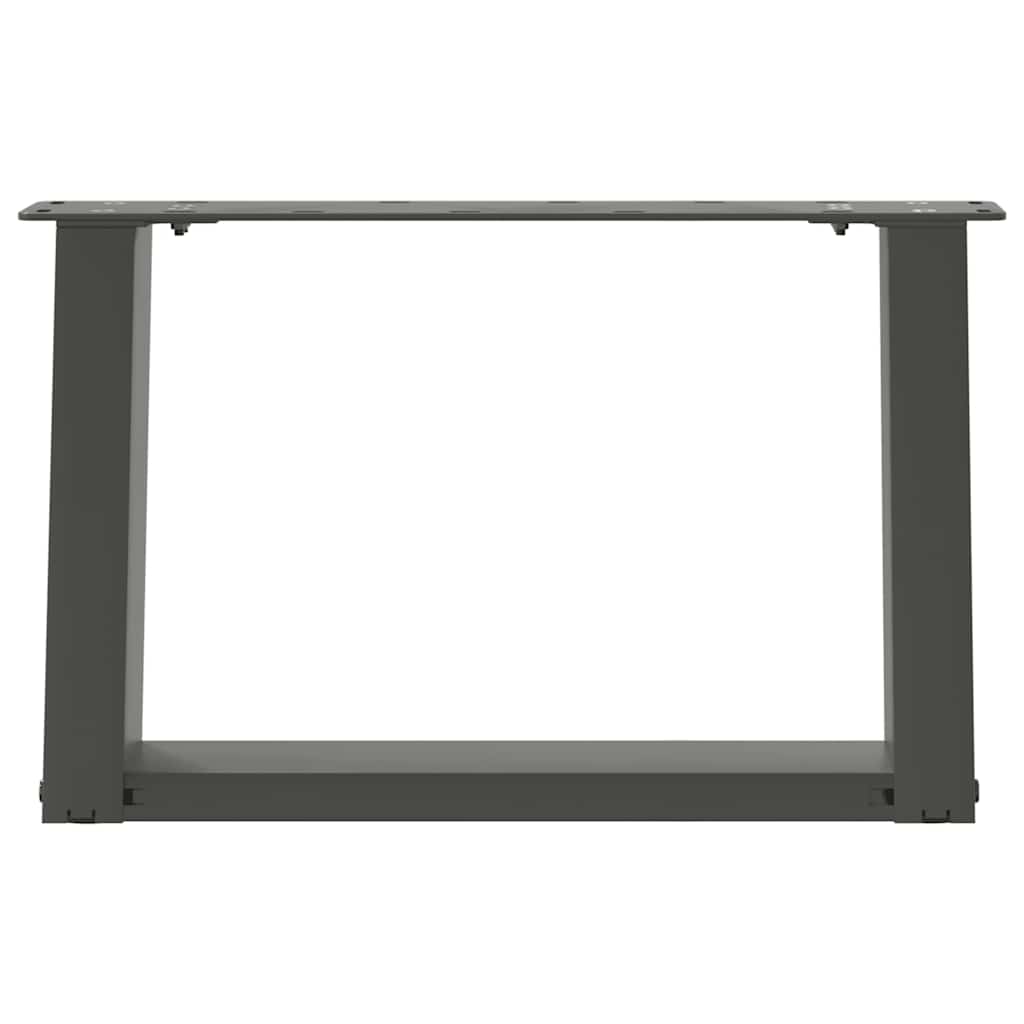Gambe per Tavolino da Caffè forma U 2 pz Antracite 40x(30-31)cm