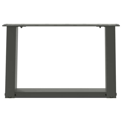 Gambe per Tavolino da Caffè forma U 2 pz Antracite 40x(30-31)cm