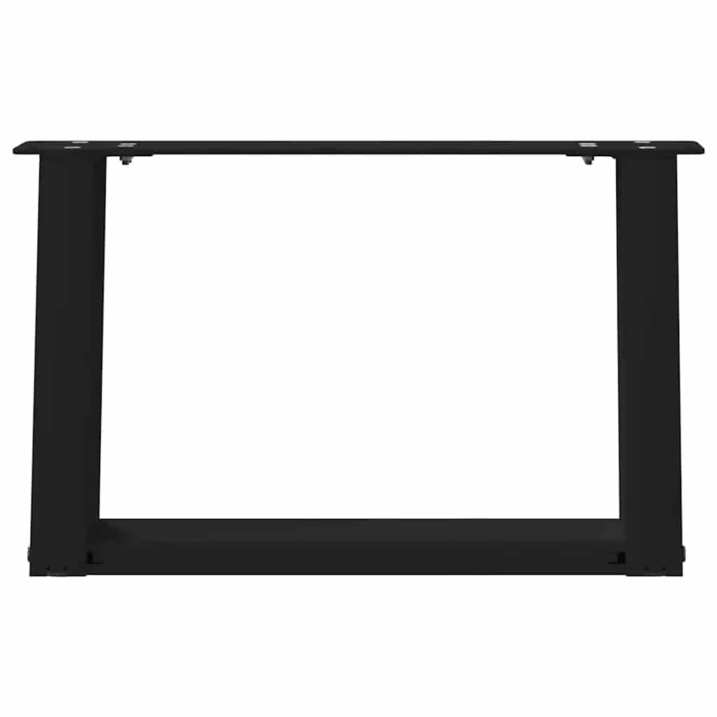 Gambe Tavolino da Caffè a U 2 pz Nero 50x(30-31) cm in Acciaio