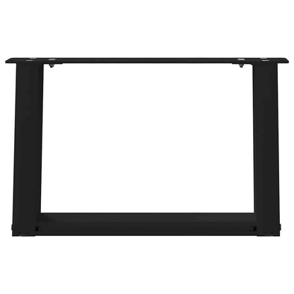 Gambe per Tavolino da Caffè a Forma di U 2 pz Nere 50x(30-31)cm