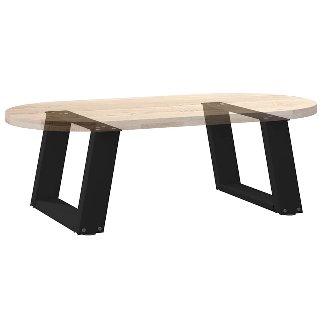 Gambe per Tavolino da Caffè a Forma di U 2 pz Nere 50x(30-31)cm