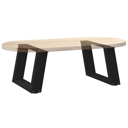 Gambe per Tavolino da Caffè a Forma di U 2 pz Nere 50x(30-31)cm