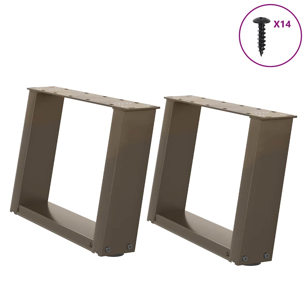 Gambe per Tavolino da Caffè forma U 2 pz Naturale 50x(30-31) cm