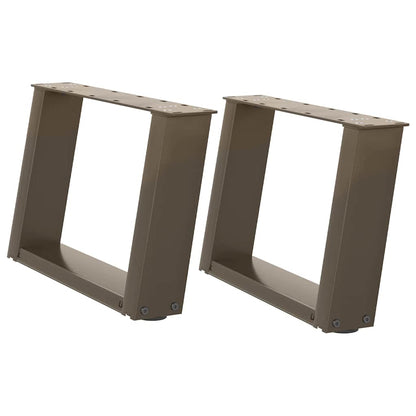 Gambe per Tavolino da Caffè forma U 2 pz Naturale 50x(30-31) cm