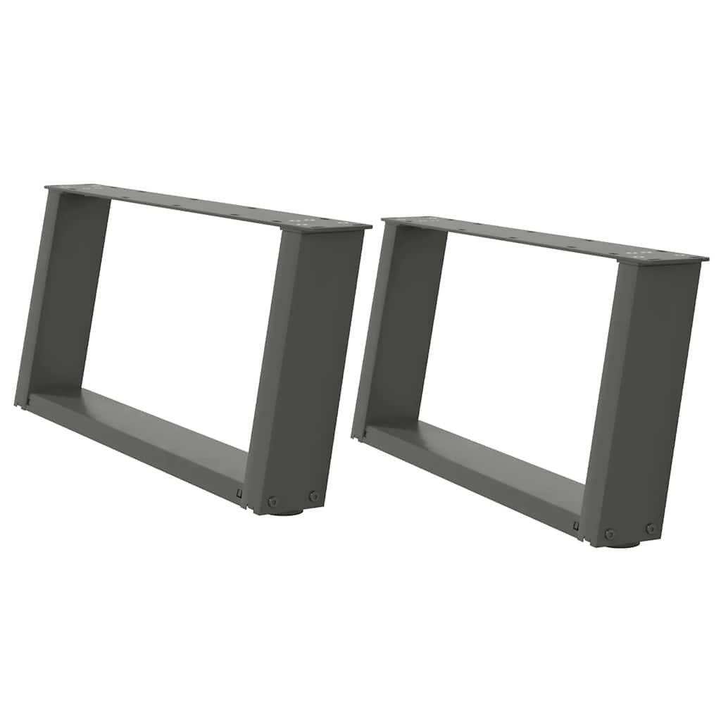 Gambe per Tavolino da Caffè forma U 2 pz Antracite 60x(30-31)cm