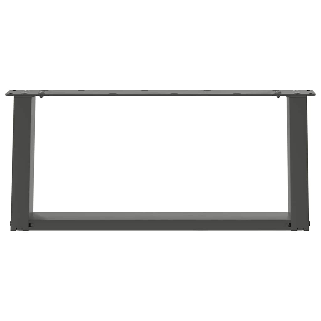 Gambe per Tavolino da Caffè forma U 2 pz Antracite 60x(30-31)cm