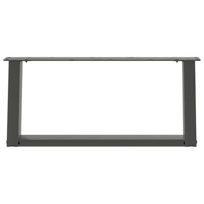 Gambe per Tavolino da Caffè forma U 2 pz Antracite 60x(30-31)cm