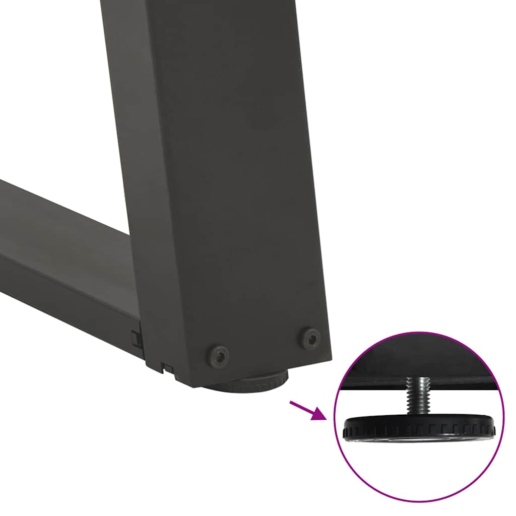 Gambe per Tavolino da Caffè forma U 2 pz Antracite 60x(30-31)cm