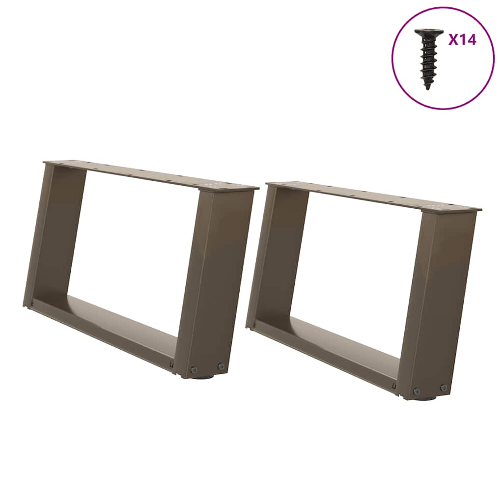 Gambe per Tavolino da Caffè forma U 2 pz Naturale 60x(30-31) cm