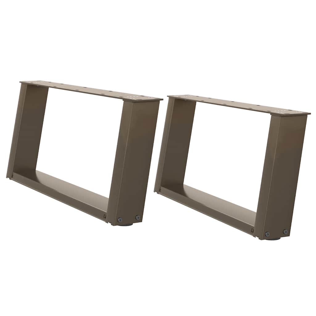 Gambe per Tavolino da Caffè a Forma di U 2 pz Acciaio Naturale 60x(30-31) cm Acciaio - homemem39