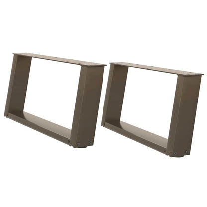 Gambe per Tavolino da Caffè a Forma di U 2 pz Acciaio Naturale 60x(30-31) cm Acciaio - homemem39