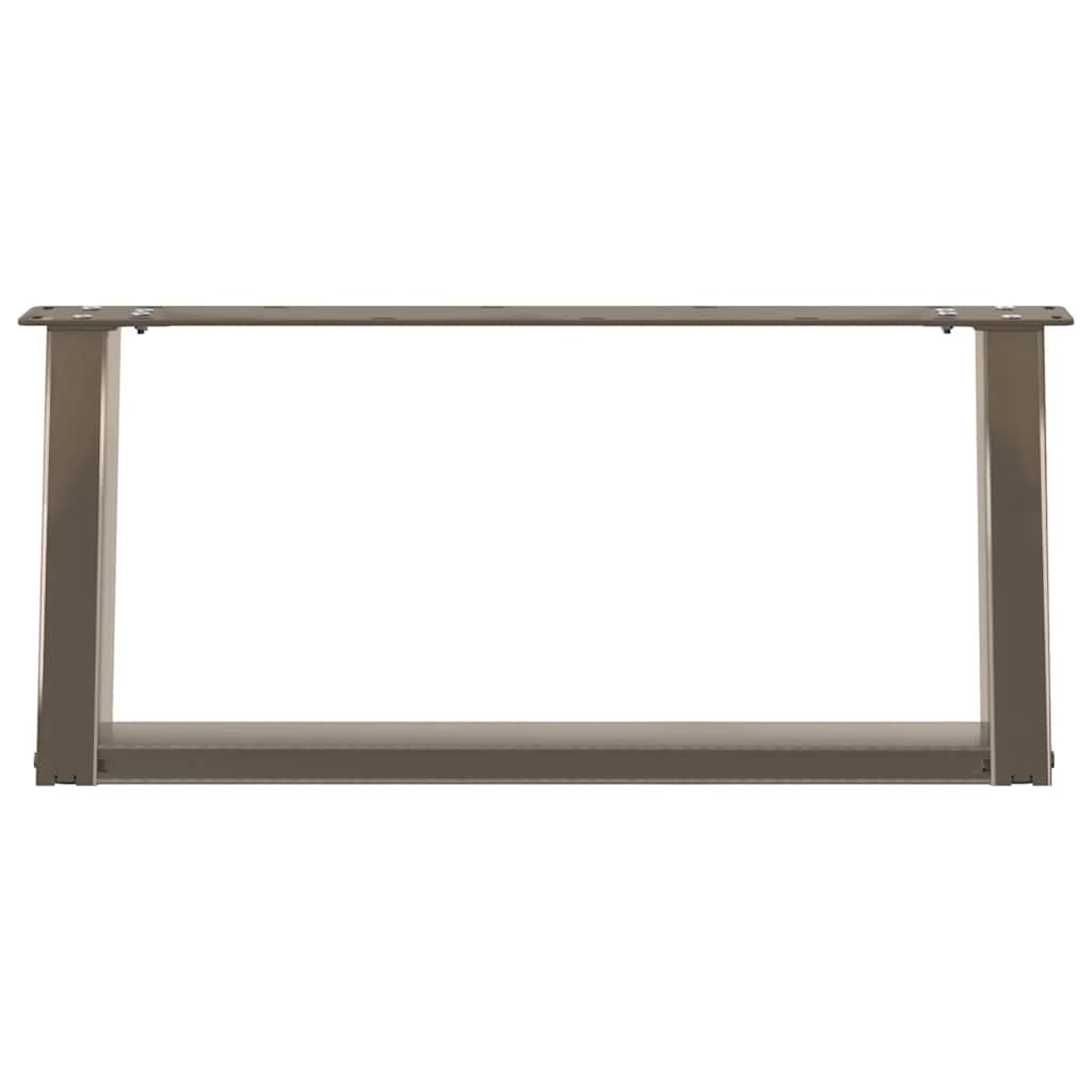 Gambe per Tavolino da Caffè a Forma di U 2 pz Acciaio Naturale 60x(30-31) cm Acciaio - homemem39