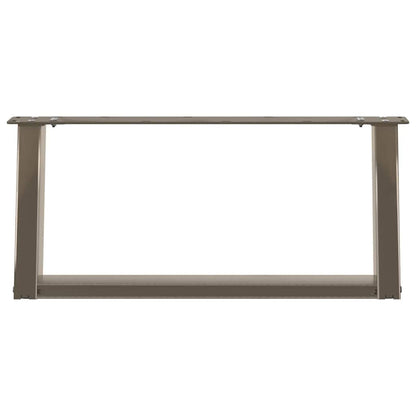 Gambe per Tavolino da Caffè a Forma di U 2 pz Acciaio Naturale 60x(30-31) cm Acciaio - homemem39