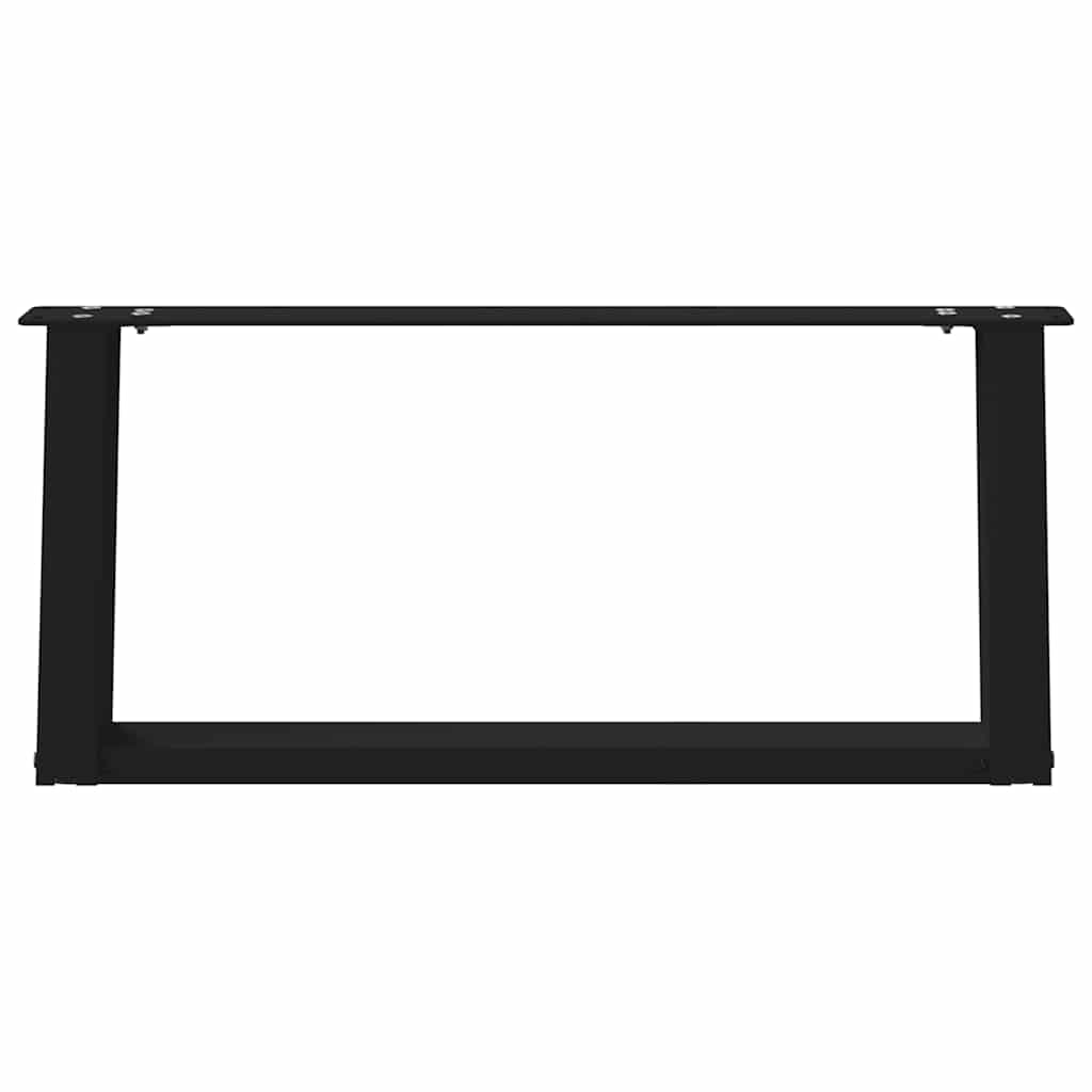 Gambe per Tavolino da Caffè a Forma di U 2 pz Nere 70x(30-31)cm