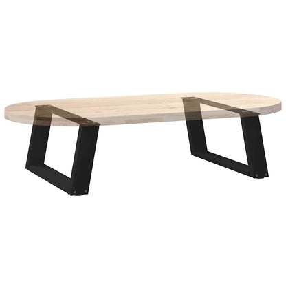 Gambe per Tavolino da Caffè a Forma di U 2 pz Nere 70x(30-31)cm