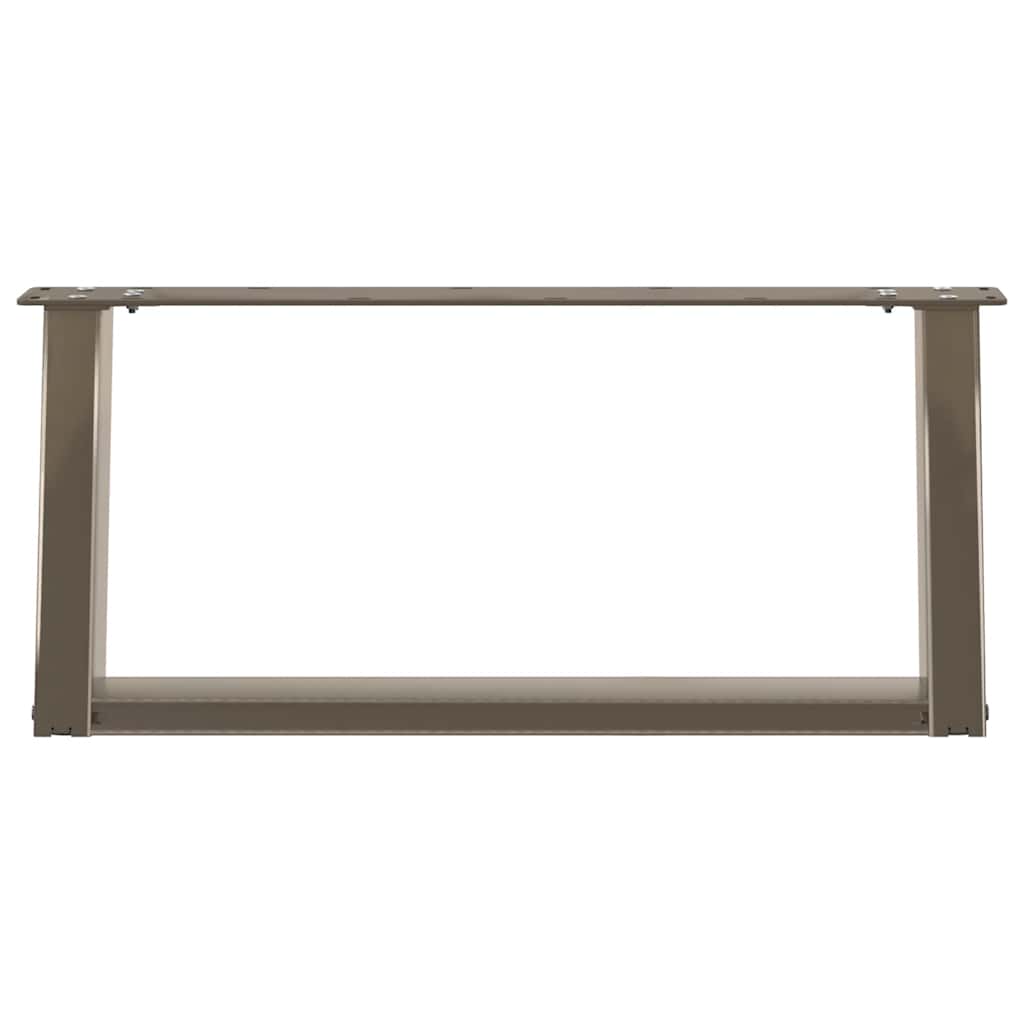 Gambe per Tavolino da Caffè a Forma di U 2 pz Acciaio Naturale 70x(30-31) cm Acciaio | homemem39