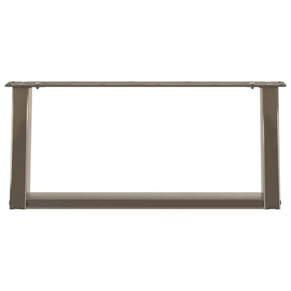 Gambe per Tavolino da Caffè a Forma di U 2 pz Acciaio Naturale 70x(30-31) cm Acciaio | homemem39