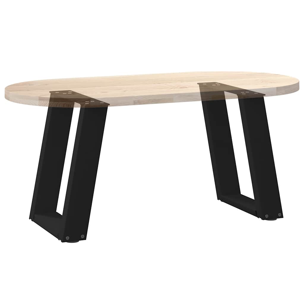 Gambe per Tavolino da Caffè a Forma di U 2 pz Nere 38x(42-43)cm