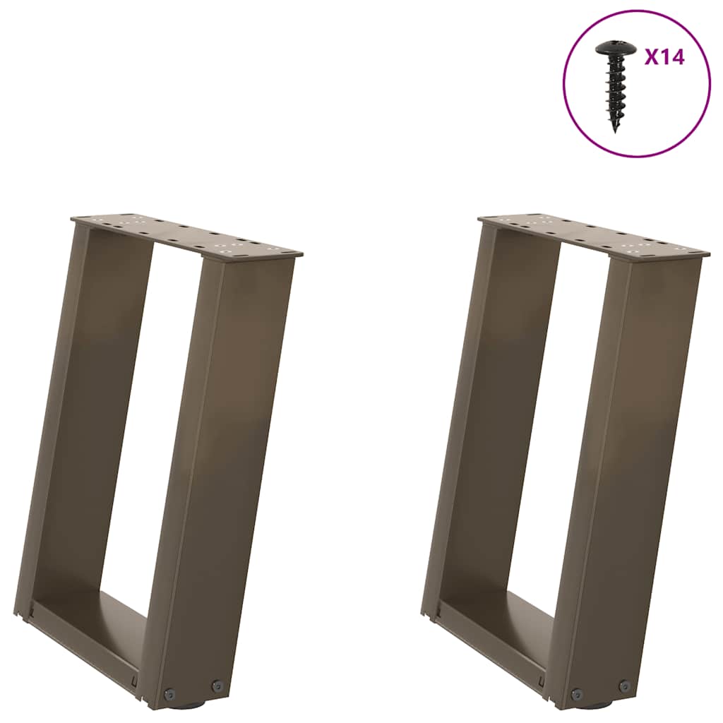 Gambe per Tavolino da Caffè forma U 2 pz Naturale 38x(42-43) cm