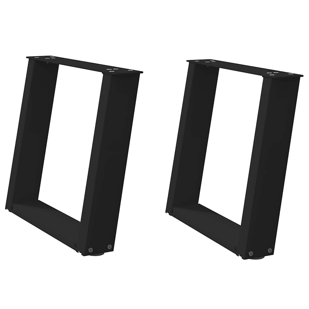 Gambe per Tavolino da Caffè a Forma di U 2 pz Nere 50x(42-43)cm