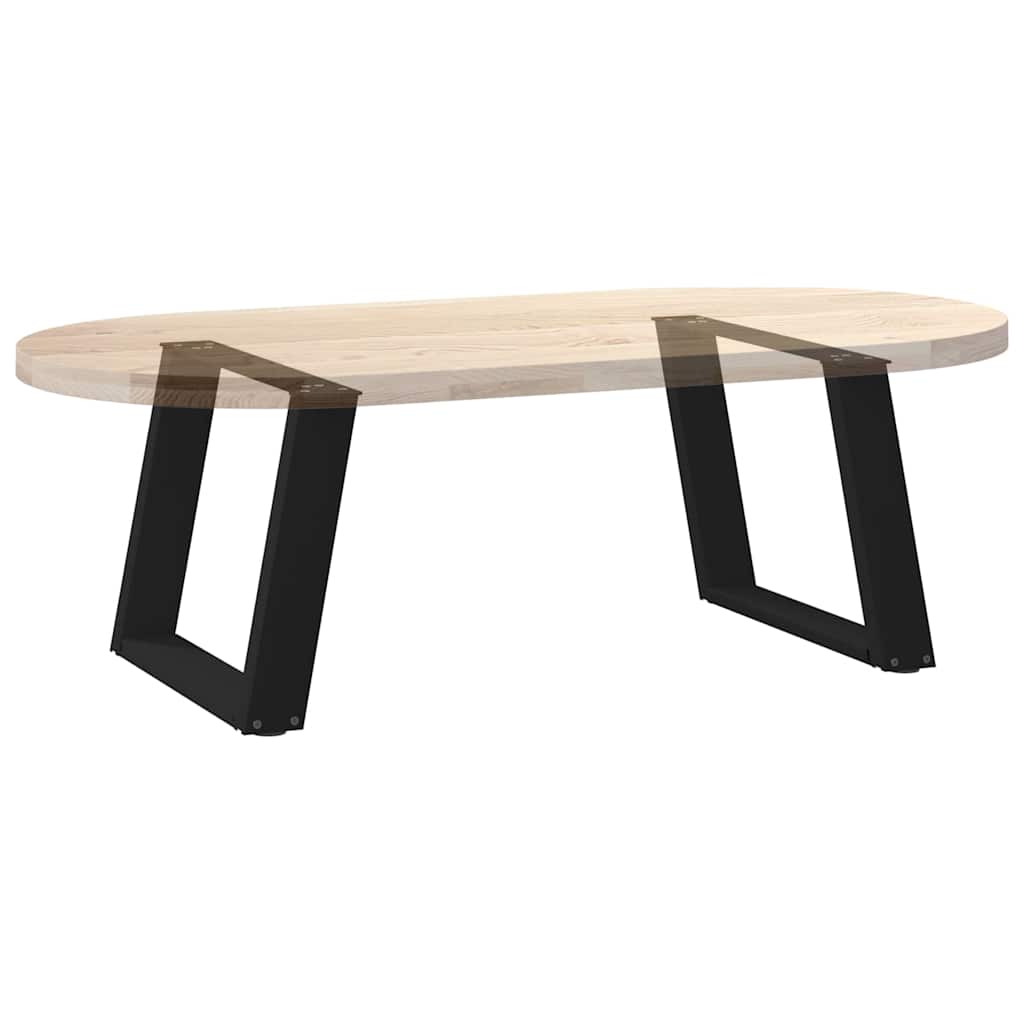 Gambe per Tavolino da Caffè a Forma di U 2 pz Nere 50x(42-43)cm