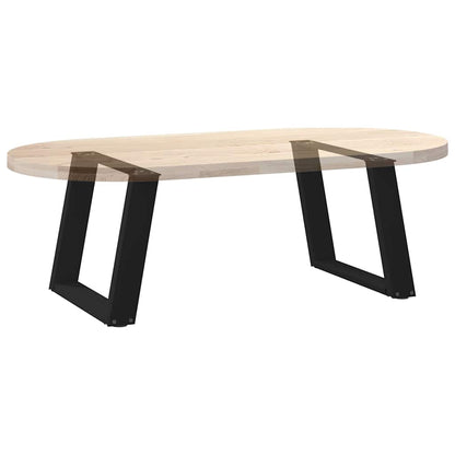 Gambe per Tavolino da Caffè a Forma di U 2 pz Nere 50x(42-43)cm