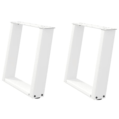 Gambe per Tavolino da Caffè forma U 2 pz Bianche 50x(42-43) cm