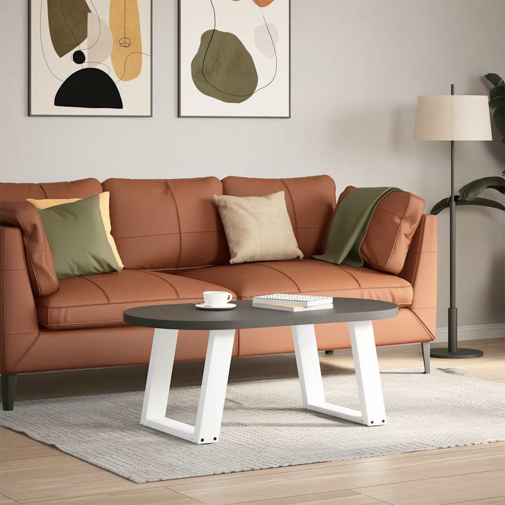 Gambe per Tavolino da Caffè forma U 2 pz Bianche 50x(42-43) cm