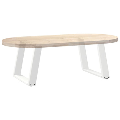 Gambe per Tavolino da Caffè forma U 2 pz Bianche 50x(42-43) cm