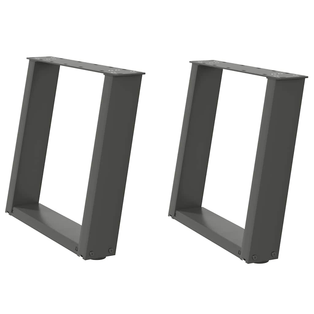 Gambe per Tavolino da Caffè forma U 2 pz Antracite 50x(42-43)cm