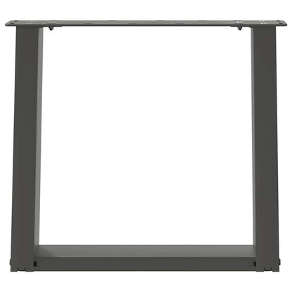 Gambe per Tavolino da Caffè forma U 2 pz Antracite 50x(42-43)cm