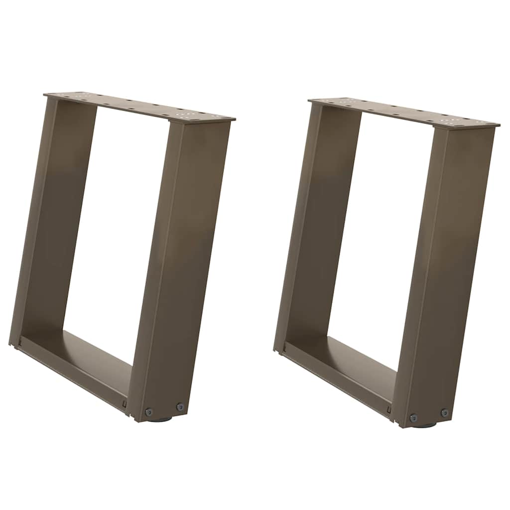 Gambe per Tavolino da Caffè a Forma di U 2 pz Acciaio Naturale 50x(42-43) cm Acciaio - homemem39