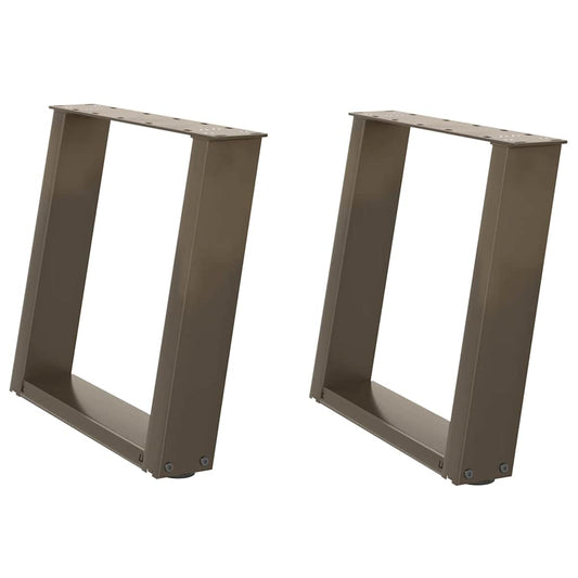 Gambe per Tavolino da Caffè a Forma di U 2 pz Acciaio Naturale 50x(42-43) cm Acciaio - homemem39