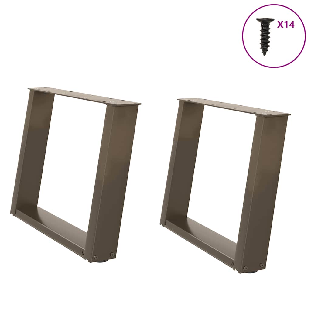 Gambe per Tavolino da Caffè forma U 2 pz Naturale 60x(42-43) cm