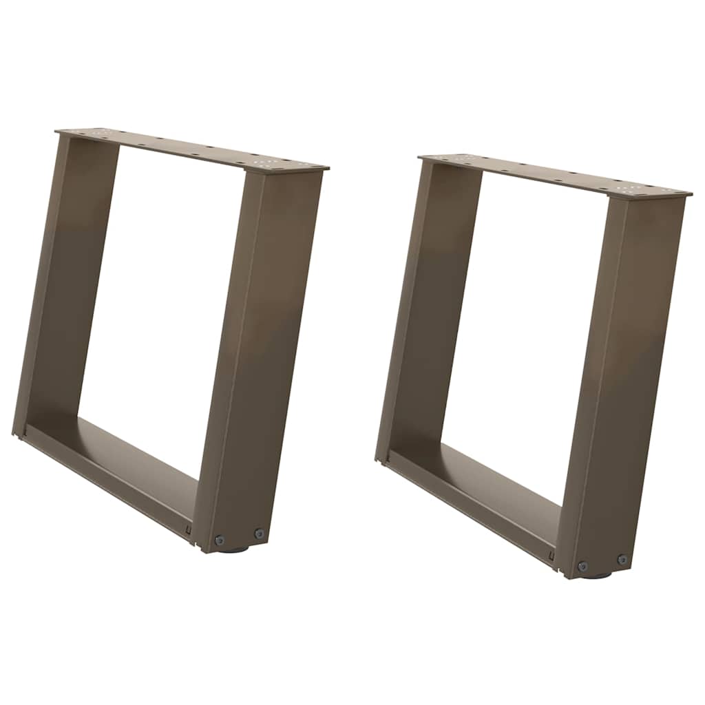 Gambe per Tavolino da Caffè a Forma di U 2 pz Acciaio Naturale 60x(42-43) cm Acciaio - homemem39