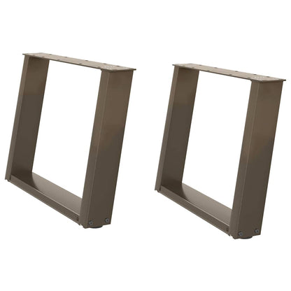 Gambe per Tavolino da Caffè a Forma di U 2 pz Acciaio Naturale 60x(42-43) cm Acciaio - homemem39
