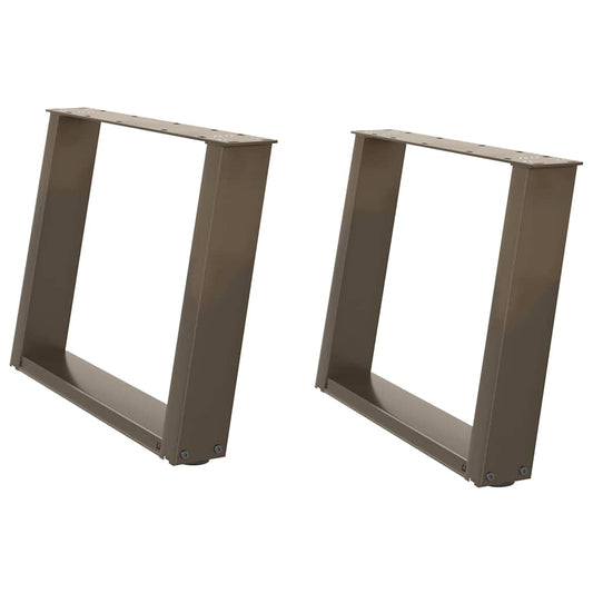 Gambe per Tavolino da Caffè a Forma di U 2 pz Acciaio Naturale 60x(42-43) cm Acciaio - homemem39