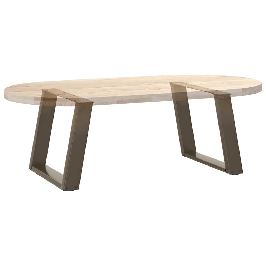 Gambe per Tavolino da Caffè forma U 2 pz Naturale 60x(42-43) cm