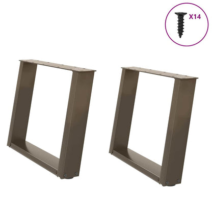 Gambe per Tavolino da Caffè forma U 2 pz Naturale 70x(42-43) cm