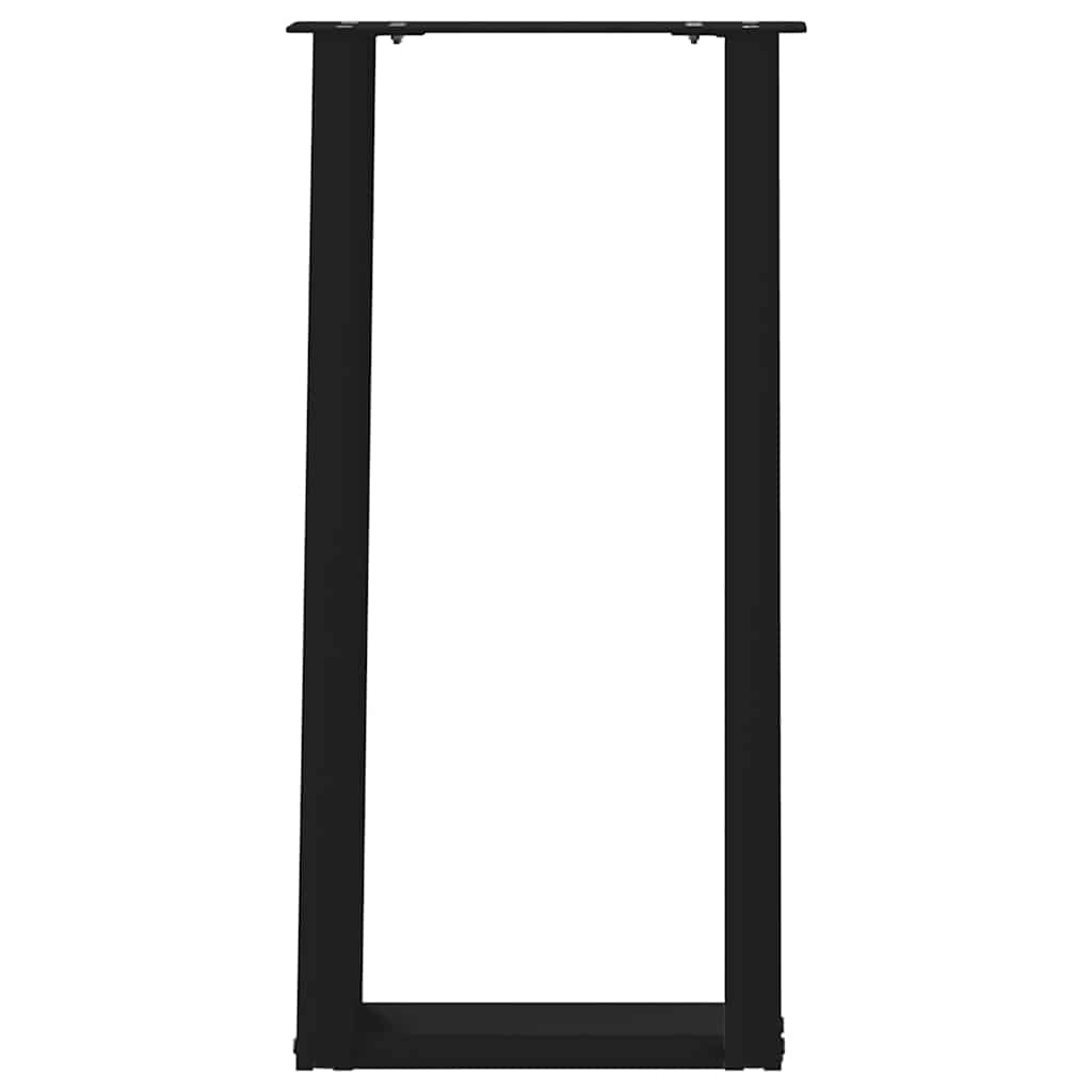Gambe per Tavolo Consolle a Forma di U 2 pz Nere 28x(72-73) cm