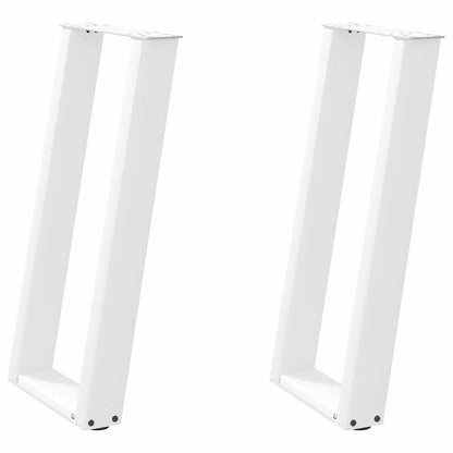 Gambe per tavolo consolle forma U 2 pz bianche 28x(72-73) cm