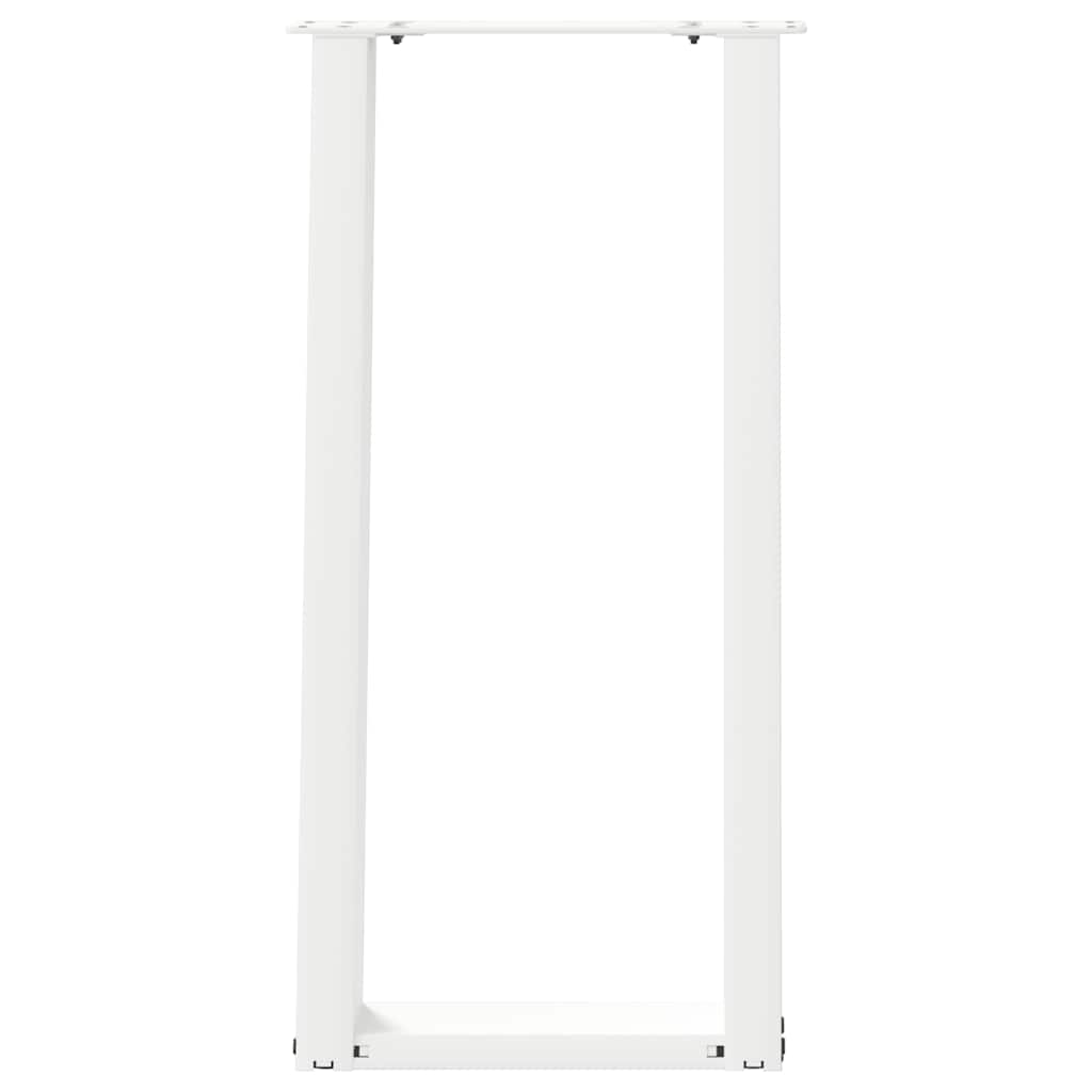 Gambe Tavolo Consolle a U 2 pz Bianco 28x(72-73) cm Acciaio