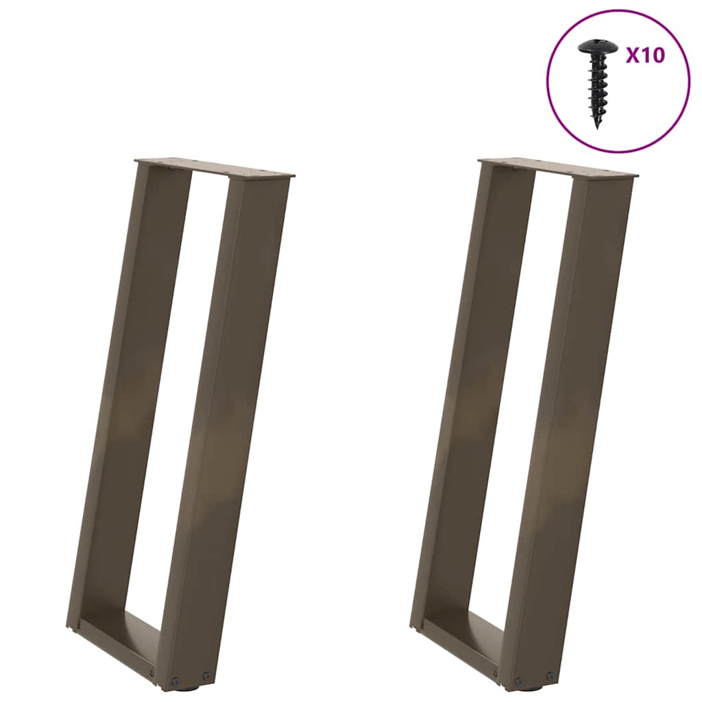 Gambe per tavolo consolle forma U 2 pz naturale 28x(72-73) cm