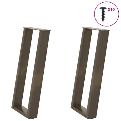 Gambe per tavolo consolle forma U 2 pz naturale 28x(72-73) cm
