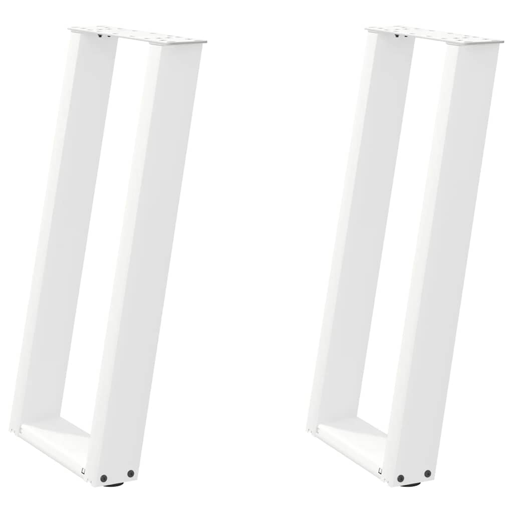 Gambe per tavolo consolle forma U 2 pz bianche 38x(72-73) cm