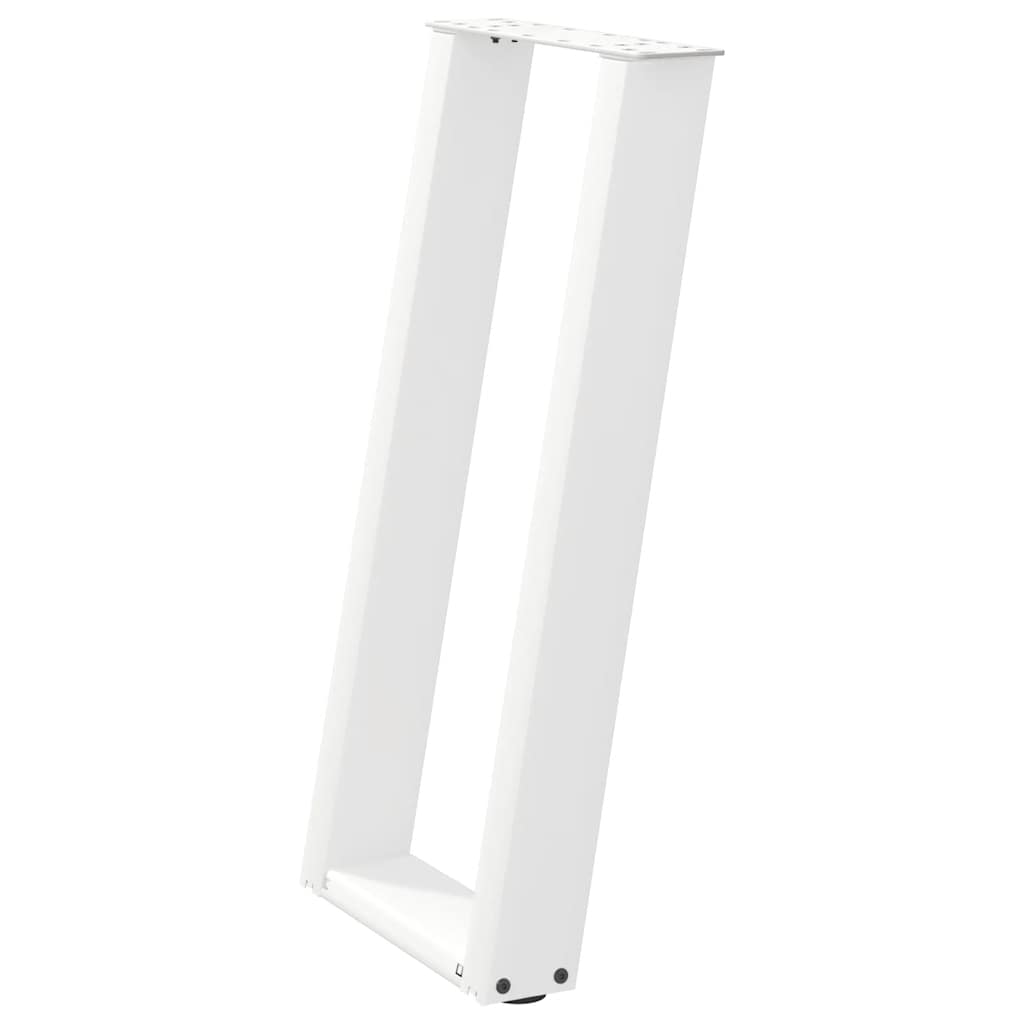 Gambe Tavolo Consolle a U 2 pz Bianco 38x(72-73) cm Acciaio