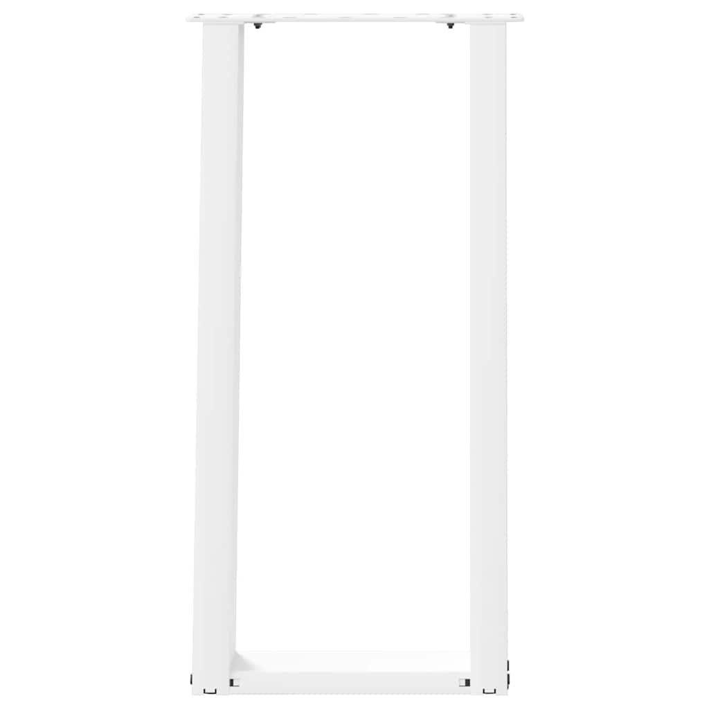 Gambe Tavolo Consolle a U 2 pz Bianco 38x(72-73) cm Acciaio